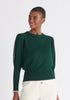 Paisie Contrast Colour Edge Knitted Top in Dark Green